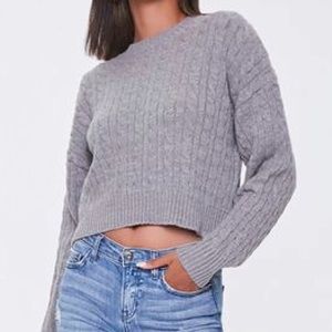New Forever 21 Gray Grey Cable Knit Sweater